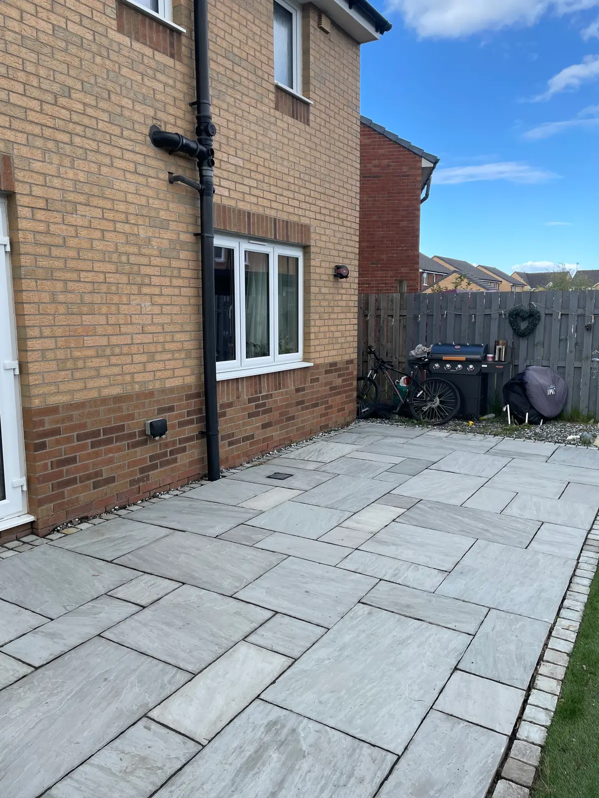 Clean flagstone patio